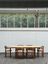 Large Daumiller Dining Table And Chairs (6) Solid Pine Design Perriand Chapo, usado comprar usado  Enviando para Brazil