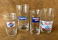 Lot of Four (4) Vintage Collectible PEPSI Pepsi-Cola Logo Beverage Glasses for sale  Shipping to South Africa