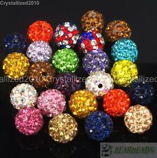 20Pcs Quality Czech Crystal Rhinestones Pave Clay Round Disco Ball Spacer Beads, used for sale  Shipping to South Africa