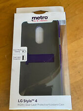 Capa telefone Metro T-Mobile LG Stylo4 KICK+ dupla camada protetora suporte roxa comprar usado  Enviando para Brazil