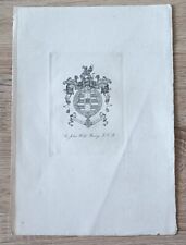 Armorial bookplate sir for sale  WADEBRIDGE