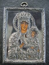 Ikona srebro 925 Łódź Polska Oklad Podróż Ikona Czarna Madonna Częstochowska na sprzedaż  Wysyłka do Poland