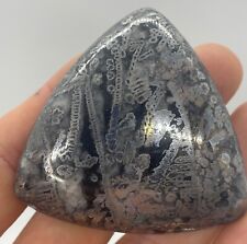 SUPERB SILVER DENDRITES IN CALCITE CABOCHON: CASTLE MINE, COBALT, ONTARIO CANADA, used for sale  Shipping to South Africa