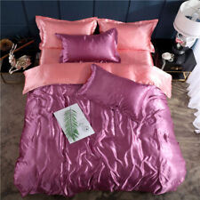 Usado, Conjunto de roupa de cama 2023 Home novo 4 peças cetim liso quente comprar usado  Enviando para Brazil