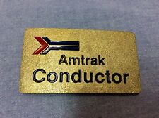 AMTRAK VINTAGE “CONDUCTOR” GOLD BRICK STYLE BADGE for sale  Shipping to South Africa