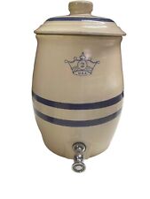 Dispensador de água RRPC Roseville grés crock com tampa, torneira/2 listras vintage comprar usado  Enviando para Brazil