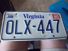 Virginia License plate 1990 OLX-447 for sale  Shipping to South Africa