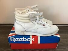 Reebok Classic Freestyle Hi Top Women Size 11  White Double Strap Shoes Sneakers, used for sale  Shipping to South Africa