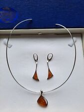 Amber pendant earrings for sale  HYDE