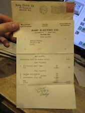 1943 Raby Electric Company Mansfield Ohio Bill reparación eléctrica lavadora, usado segunda mano  Embacar hacia Argentina