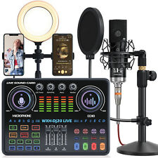 Kit de grabación de auriculares estudio mezclador de podcast equipo condensador conjunto de micrófonos segunda mano  Embacar hacia Mexico