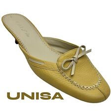 UNISA PRIMROSE CHAMOIS CERVCI YELLOW LEATHER KITTEN HEEL MULES WOMEN'S SZ 6.5 B, used for sale  Shipping to South Africa