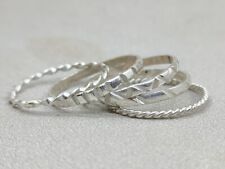 Stacking Ring, Set of 5, 925 Sterling Silver Ring, Dainty Ring, Statement Ring for sale  Shipping to South Africa