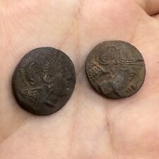 Usado, Duas moedas raras gregas antigas de bronze coruja ática Athena #461 comprar usado  Enviando para Brazil