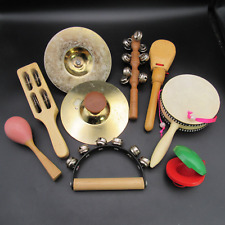 Lote de instrumentos musicais de percussão, oito (8) peças, madeira e metal sortidos, brinquedos, usado comprar usado  Enviando para Brazil