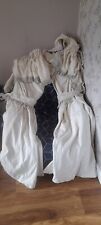 Vintage Chenille Cream Curtains Tassel Pelmet,Tiebacks W210xL153 County House   for sale  Shipping to South Africa