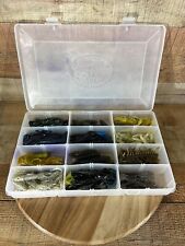 Bass Pro Shops tackle tray box with plastic bass lures tubes crawfish shade for sale  Shipping to South Africa