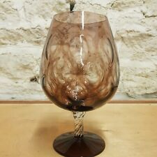 Vintage Vase Balloon Glass Brandy Optic Glass Hand Blown Murano Twisted Stem usato  Spedire a Italy