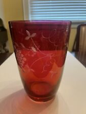 Red ethched vase for sale  Concord