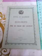 Saluzzo 1889 regolamento usato  Sassari