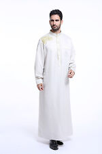 Dubai Muslim Thobe Robe Dishdasha Men's Islamic Kaftan Maxi Dress Clothes  comprar usado  Enviando para Brazil