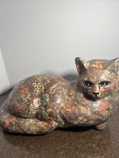 Vintage Calico Cat Decoupage On Ceramic  Life Size 6 Pounds for sale  Shipping to South Africa