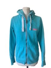 Superdry Hoody Top Sky Blue Motif Pink Décor Sweatshirt Size Small for sale  Shipping to South Africa
