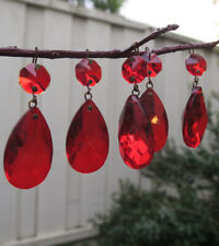 10 lustre de cristal prisma vidro vermelho rubi parte apanhador de sol alfinetes escuros artes comprar usado  Enviando para Brazil