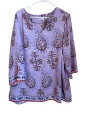 Violet + Claire Purple Paisley Georgette Popover Blouse Size 2X for sale  Shipping to South Africa