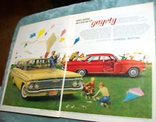 1961 61 Chevy Nomad Station Wagon & Corvair Monza grande revista de 2 páginas anúncio de carro comprar usado  Enviando para Brazil