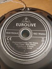 Behringer Eurolive 15 Inch Speaker 150 Watts 15W150A4 Tested & Works for sale  Shipping to South Africa