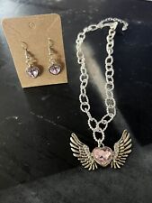 Heart necklace earrings for sale  Schofield