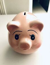 Large Ceramic Piggy Bank Pink In Color 6"x8"x6" In Size for sale  Shipping to South Africa