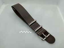 New Geckota Zuludiver 22mm Genuine Leather Brown Zulu Military Watch Strap XM68 for sale  Shipping to South Africa