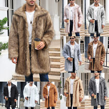 Casaco de pele sintética de luxo masculino macio grosso casacos de inverno jaqueta longa quente difusa comprar usado  Enviando para Brazil
