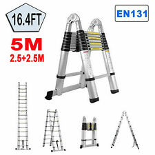 Used, 16.5FT Aluminum Multi-Purpose Telescopic Ladder Extension Foldable EN131 Ladders for sale  USA