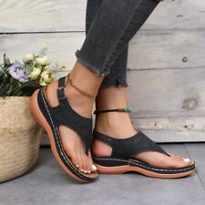 Womens Orthopedic Fashion Sandals Casual Flat Shoes Flip Flops Ladies Low Wedge, käytetty myynnissä  Leverans till Finland