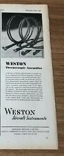 (STA47) Advert 11x4" Weston Aircraft Instruments, Thermocouple Assemblies Range  usato  Spedire a Italy