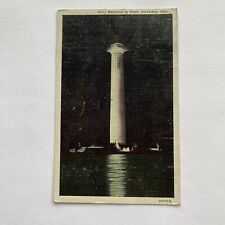 Tarjeta postal de Perry Memorial By Night Put-In-Bay Ohio publicada 1948 de colección segunda mano  Embacar hacia Mexico