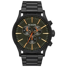 Nixon Men's Watch Sentry Chrono Black Dial IP Stainless Steel Bracelet A3861032 for sale  Shipping to South Africa