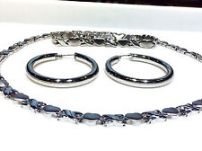 Used, XOXO Womens Silver Hugs And Kisses Necklace Bracelet Hoop Earrings Set for sale  Rego Park