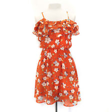Vestido de verão UMGEE laranja floral totalmente forrado blusa com babados tamanho P, usado comprar usado  Enviando para Brazil