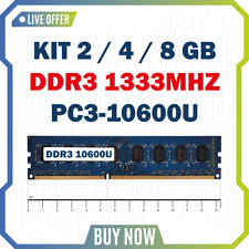 2GB 4GB 8GB 1333MHz PC3-10600U Fixed DESKTOP 240pin DDR3 Memory Kit, used for sale  Shipping to South Africa