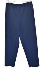 Calça azul marinho tamanho 18 bolsos de cintura elástica alta tecido algodão gaze texturizada comprar usado  Enviando para Brazil