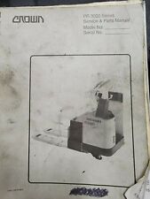 Crown PR3000 Series Pallet Jack Service and Parts Manual for sale  Albany