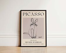 Usado, O felino Pablo Picasso gato estampa animal arte parede linha desenho pôster presentes comprar usado  Enviando para Brazil