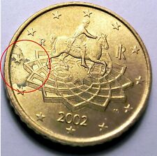 50 eurocent anno 2002 errore di conio. Moneta periziata usato  Roma