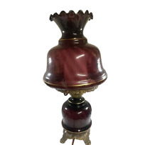 Hurricane Table Parlor Lamp Purple Amethyst Glass VTG Swirl Boudoir 20” TESTED, usado comprar usado  Enviando para Brazil