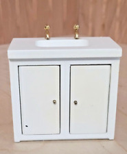 Miniature Dollhouse White Basin Sink Cabinet 1:12 Scale Bathroom/ Kitchen for sale  Shipping to South Africa