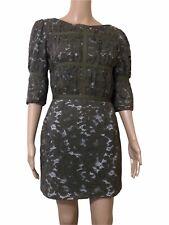 Mini vestido Camilla & Marc Gaming Frock cáqui crochê renda feminino tamanho 8 mangas, usado comprar usado  Enviando para Brazil